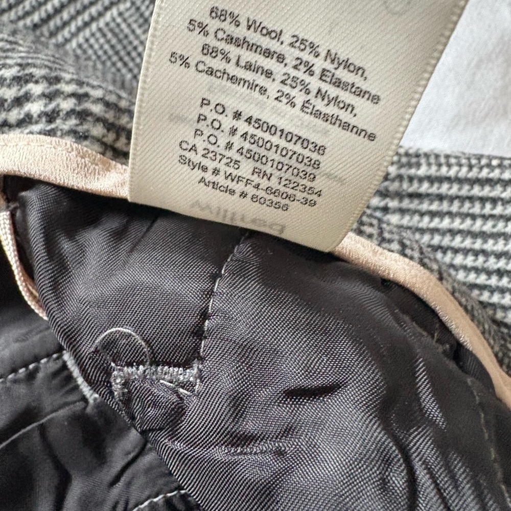 Aritzia Gray Plaid Wool Pants - Picture 4 of 6